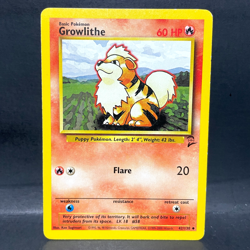 2000 POKEMON BASE SET 2 GROWLITHE 42/130 (LP) UNCOMMON - Image 1