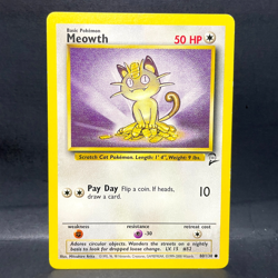 2000 POKEMON BASE SET 2 MEOWTH 80/130 (LP) COMMON - Image 1