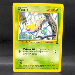 2000 POKEMON BASE SET 2 WEEDLE 100/130 (LP) COMMON - Image 1