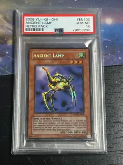 G2U YUGIOH PSA 10 2008 ORIGINAL Ancient Lamp RP01EN100 Secret Rare 8290 - Image 1