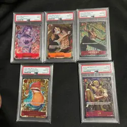 PSA OnePiece Card Chinese 1st Anniversary Luffy Zoro Sanji Robin chopper 5crew - Image 1