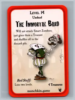 Munchkin Zombies The Immortal Bard Promo Card USED Steve Jackson Games SJG - Image 1