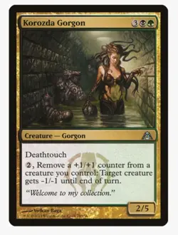 Korozda Gorgon #78 Dragon's Maze Magic Card in a Protective Sleeve - Image 1