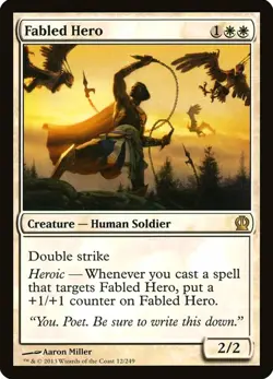 X 1 Fabled Hero NM Theros 012 MTG Magic The Gathering - Image 1