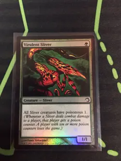 MTG Magic The Gathering Virulent Sliver Foil Premium Commander - Image 1