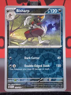Bisharp 133/198 Scarlet & Violet Pokemon TCG Reverse Holo Common 2023 NM - Image 3