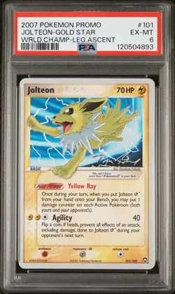 2007 POKEMON WORLD CHAMPIONSHIPS PROMO LEGEND ASCENT JOLTEON-GOLD STAR PSA 6 - Image 1