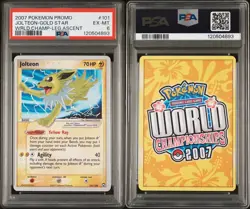 2007 POKEMON WORLD CHAMPIONSHIPS PROMO LEGEND ASCENT JOLTEON-GOLD STAR PSA 6 - Image 3