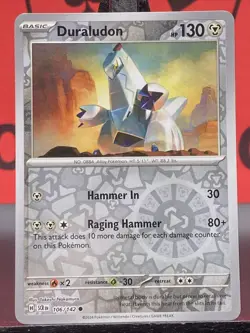 Duraludon 106/142 Sv07: Stellar Crown Pokemon TCG Reverse Holo Common 2024 NM - Image 3
