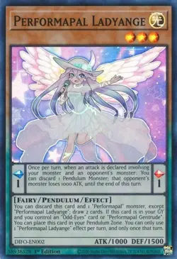 DIFO-EN002 Performapal Ladyange 1st Edition Super Rare Near Mint YuGiOh TCG - Image 1