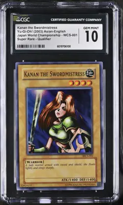 Yugioh CGC 10 2003 Kanan the Swordmistress WCS-001 Super Rare *6108 - Image 1