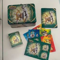 Pokemon Chest Lunchbox Tin Card Holder Arceus Stickers Notebook Cardholder - Image 1