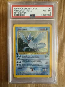 Articuno 2/62 Pokemon Fossil 1st Edition Holo Rare - WOTC Pokemon Card PSA 8 - Image 1