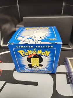 Pokemon Mewtwo 23K Gold Plated Card 1999 Burger King SEALED in Box With Ball - Image 1