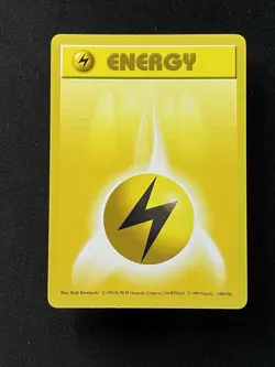 Lightning Energy 100/102 - Shadowless Base Set - Unlimited Pokemon Card - LP/MP - Image 1