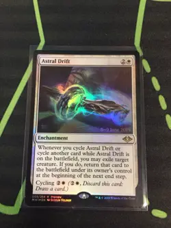 MTG Magic The Gathering Astral Drift Foil Prerelease Promo White Enchantment - Image 1