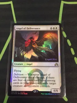 MTG Magic The Gathering Angel Of Deliverance Foil Prerelease Promo White Angel - Image 1