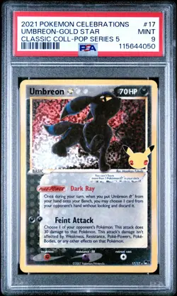 2021 POKEMON CELEBRATIONS CLASSIC COLL #17 UMBREON-GOLD STAR PSA 9 - Image 1