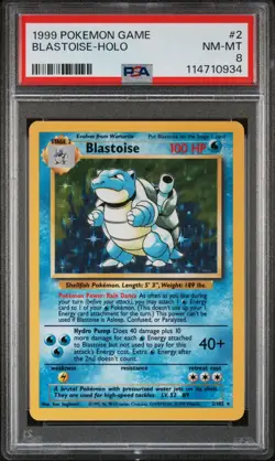 1999 POKEMON GAME 2 BLASTOISE-HOLO PSA 8 - Image 1
