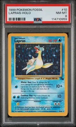 1999 POKEMON FOSSIL 10 LAPRAS-HOLO NEAR MINT-MINT 8 - Image 1