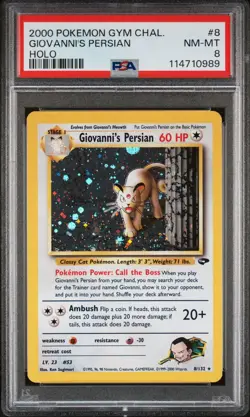 2000 POKEMON GYM CHALLENGE 8 GIOVANNI'S PERSIAN HOLO NEAR MINT-MINT 8 - Image 1