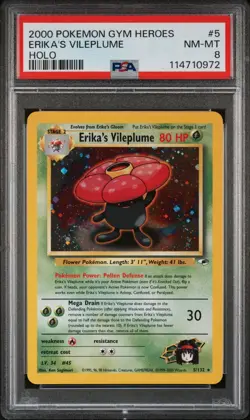 2000 POKEMON GYM HEROES 5 ERIKA'S VILEPLUME HOLO NEAR MINT-MINT 8 - Image 1