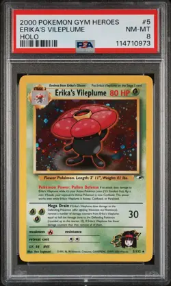 2000 POKEMON GYM HEROES 5 ERIKA'S VILEPLUME HOLO NEAR MINT-MINT 8 - Image 1