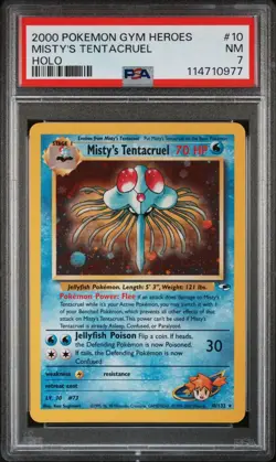 2000 POKEMON GYM HEROES 10 MISTY'S TENTACRUEL HOLO NEAR MINT 7 - Image 1