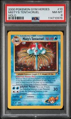 2000 POKEMON GYM HEROES 10 MISTY'S TENTACRUEL HOLO NEAR MINT-MINT 8 - Image 1