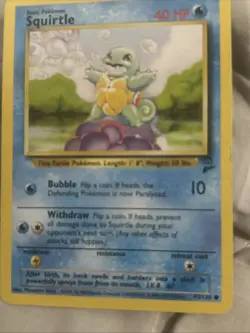 Very Rare Squirtle Pokemon Card 93/130 Base Set 1999 - Image 1