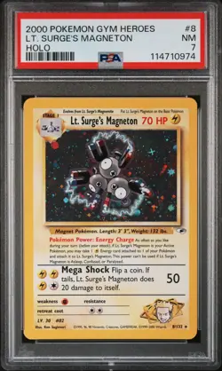 2000 POKEMON GYM HEROES 8 LT. SURGE'S MAGNETON HOLO - Image 1
