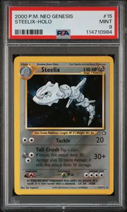 2000 POKEMON NEO GENESIS 15 STEELIX-HOLO MINT 9 - Image 1