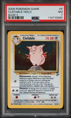 2000 POKEMON GAME BASE II 5 CLEFABLE-HOLO NEAR MINT 7 - Image 1