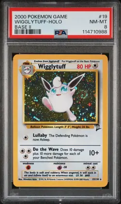 2000 POKEMON GAME BASE II 19 WIGGLYTUFF-HOLO NEAR MINT-MINT 8 - Image 1