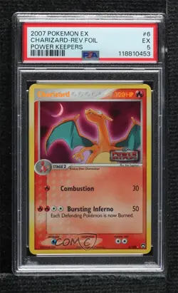 Charizard Reverse Foil Pokemon EX Power Keepers PSA 5 2007 - Image 1