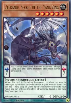 MGED-EN072 Zefraniu, Secret of the Yang Zing UNL Edition Rare NM YuGiOh TCG - Image 1