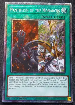 YuGiOh! Pantheism of the Monarchs RA04-EN261 Platinum Secret Rare - Near Mint - Image 1