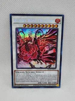 Yugioh Ruddy Rose Dragon Prismatic Secret Rare 1st Edition MP22-EN077 Card NM - Image 1