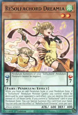 ANGU-EN015 ReSolfachord Dreamia Rare 1st Edition Near Mint YuGiOh TCG - Image 1