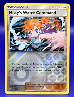 Pokemon Card Misty's Water Command 63/68 Hidden Fates Reverse Holo NM - Image 1
