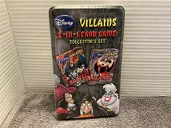 Disney Villains 2-in-1 Card Game Collector's Set in Tin Battle & Hearts Complete - Image 1