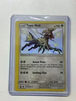 Type: Null SHINY Miscut Error SV45/SV94 Hidden Fates Holofoil Rare Pokemon Card - Image 1