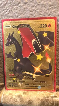 Pokemon Shiny Charizard V Champion's Path 79/73 - Gold Metal Pokemon Card - Image 1