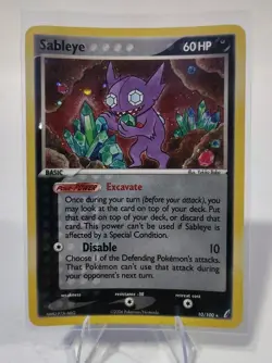 Pokemon Card TCG EX Crystal Guardians Sableye 10/100 Holo Rare LP - Image 1