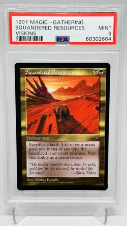 Squandered Resources Visions - PSA 9 MINT Reserved List Vintage MTG 1997 - Image 1