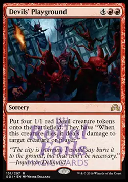 Devils' Playground 2x FOIL SOI MTG Shadows Over Innistrad Rare MINT red - Image 1