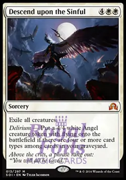 Descend upon the Sinful 1x FOIL SOI MTG Shadows Over Innistrad Mythic MINT white - Image 1