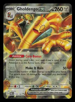 Gholdengo EX 139/182 Paradox Rift Ultra Rare POKEMON 2023 - Image 1