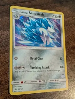 Alolan Sandslash SM127 Black Star Promo Holo Pokemon Card Near Mint - Image 2