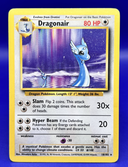 Base Set Rare Pokemon Card DRAGONAIR - 18/102 - MP+ - Image 1